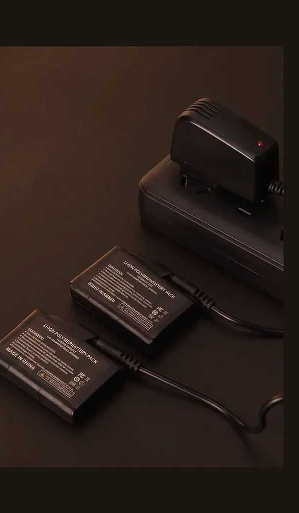 Step four: drop the flat set on the dual-head charger